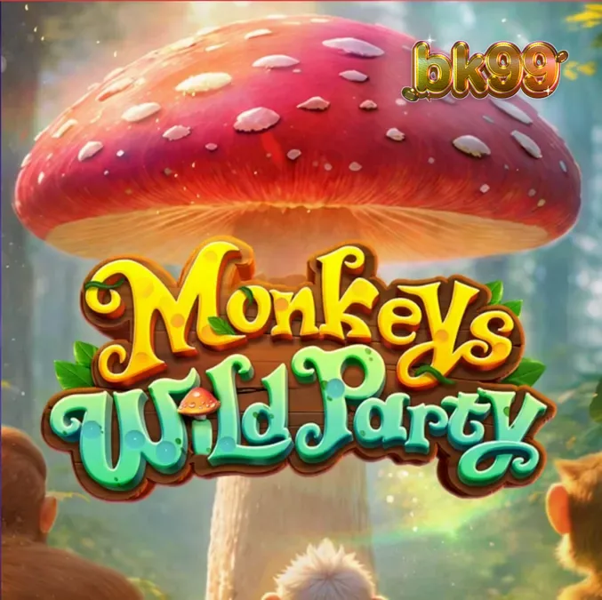 Monkeys Wild Party স্লট গেমের একটি রঙিন জঙ্গল থিমযুক্ত দৃশ্য